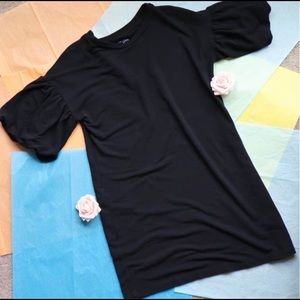 Francesca black dress with ruffle sleeves